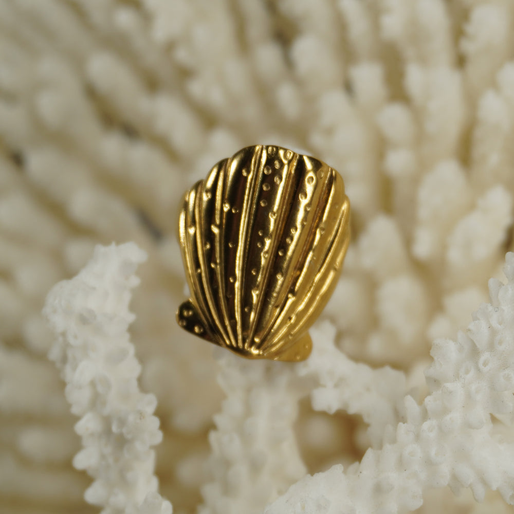 BIG SHELL OPEN BACK RING - The Sea Nymphs