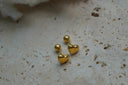 Gold-tone domed heart studs with smooth surfaces, straight posts and ball backs.