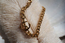 Alternate view: gold-tone chain bracelet with an anchor centrepiece and twisted rope detail.